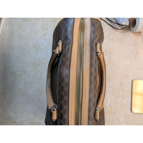 VTG Celine Macadam Boston Bag Brown Coated Canvas Leather - Picture 11 of 11